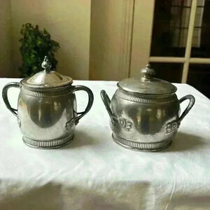 Vintage Silverplated Reed & Barton Sugar Bowl And Sugar Cube Bowl 1940's #3131